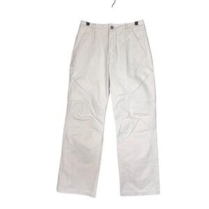 Jordan Mens Canvas Cargo Pants Cream Off-White Straight Leg Jumpman Logo Size S